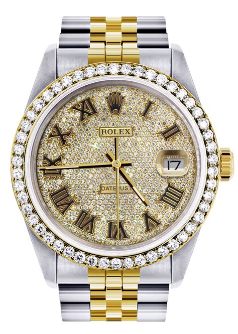 rolex watch with diamonds mens|Rolex full diamond price.